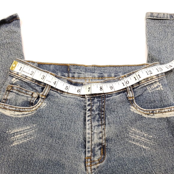 Vintage Y2K Studded Abstract Print Flared Jeans - Picture 10 of 12